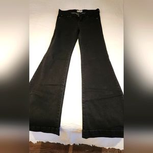 FREE PEOPLE BLACK JEANS FLARE BOTTOM STRETCH